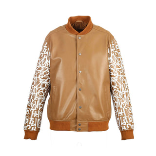 Embrace Timeless Style and Unmatched Sophistication with the Men's Gianno Leather Varsity Jacket