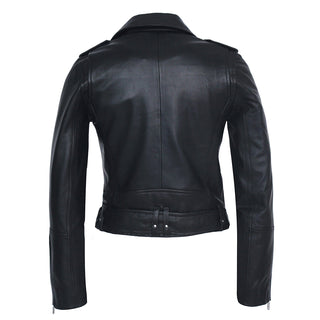 Carolina Womens Nappa Asymmetric Moto Leather Jacket