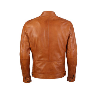 Kris Men's Caramel Brown Leather Jacket