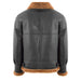 Frankie Men's Black Bomber Leather Jacket With Faux Fur Lining
