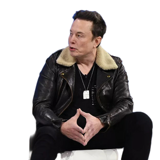 Elon Musk Leather Flight Jacket With Fur Lined Collar Black