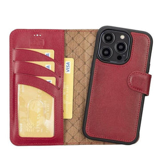 George Apple IPhone 14 Series Detachable Leather Wallet Case Colorful (Set of 2)