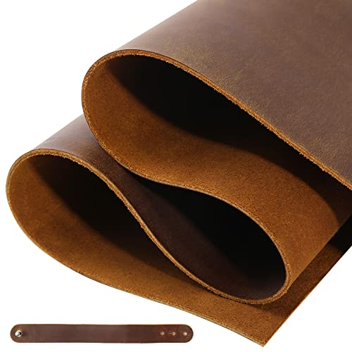 12''X24'' Genuine Leather Leather (2mm) Thick Cowhide Leather Pieces Square, Dark Brown