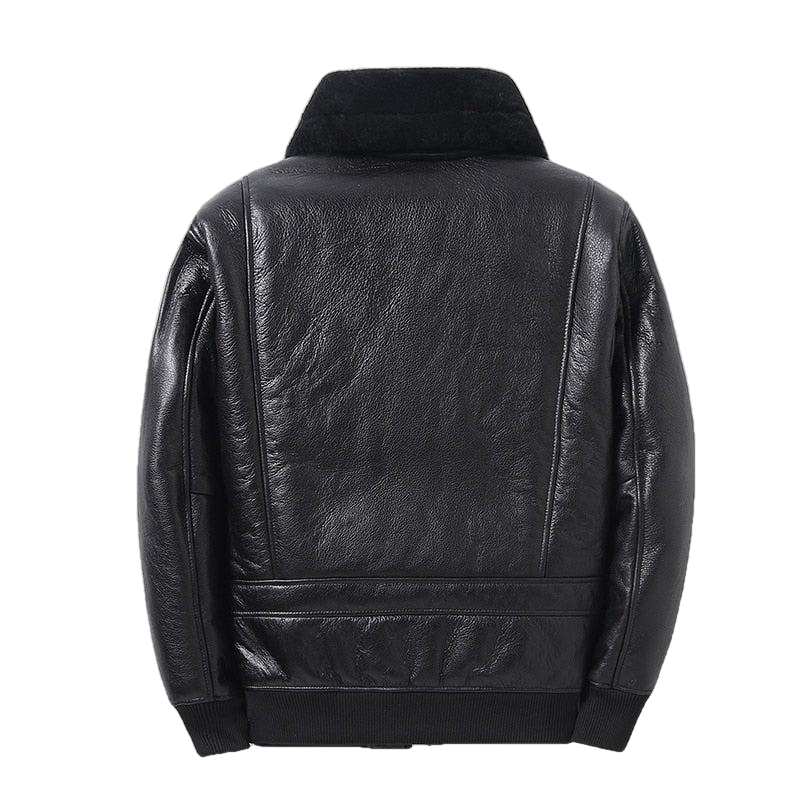 Aviator B6 Pilot Genuine Leather Jacket-Mens Leather Jacket-Inland Leather Co. Est. 2020-Black-XXXL-Inland Leather Co.