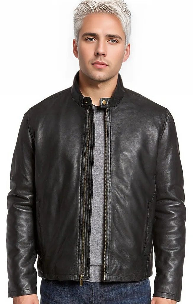 Drake Men's Classic Cowhide Leather Jacket Inland Leather Co