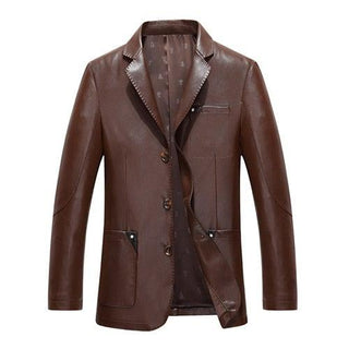 Everyday Mens Leather Blazer Multiple Colors-Mens Leather Coat-Inland Leather Co.-brown-XXL-Inland Leather Co.