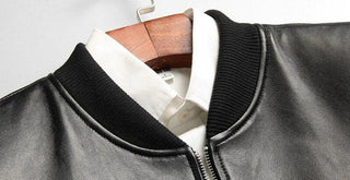 Gendry Genuine Black Aviation Men Sheepskin Real Leather Coat-Mens Leather Jacket-Inland Leather Co. Est. 2020-black-XXXL-Inland Leather Co.