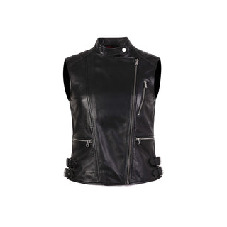 Katy Womens Bodacious Leather Vest-Womens Leather Jacket-Inland Leather Co.-Black-S-Inland Leather Co.
