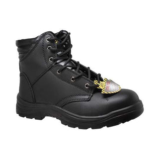 Men's 6" Black Steel Toe Work Leather Boots-Mens Leather Boots-Inland Leather Co-8-Black-M-Inland Leather Co