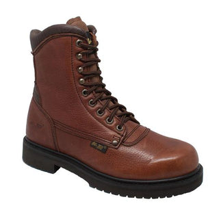 Men's 8" Brown Work Leather Boots-Mens Leather Boots-Inland Leather Co-7.5-Brown-M-Inland Leather Co