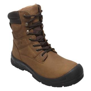 Men's 8" Waterproof Work Steel Toe Leather Boots-Mens Leather Boots-Inland Leather Co-8-Brown-M-Inland Leather Co