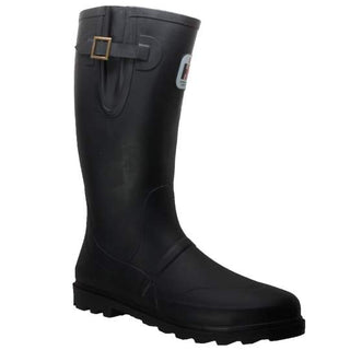 Men's Expandable Calf Rubber Boot Black Leather Boots-Mens Leather Boots-Inland Leather Co-Inland Leather Co