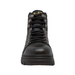 Women's 6" Steel Toe Work Boot Black Leather Boots-Womens Leather Boots-Inland Leather Co-Inland Leather Co