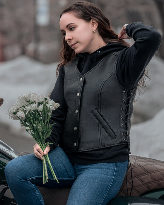 Honey Badger Women's Motorcycle Leather Vest
