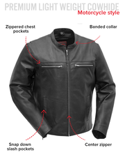 Rocky Men's Motorcycle Leather Jacket