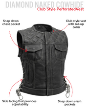 Bonnie Perforated Women's Motorcycle Leather Vest