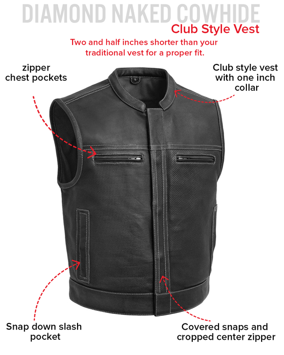 Lowrider Perforated Men's Leather Vest