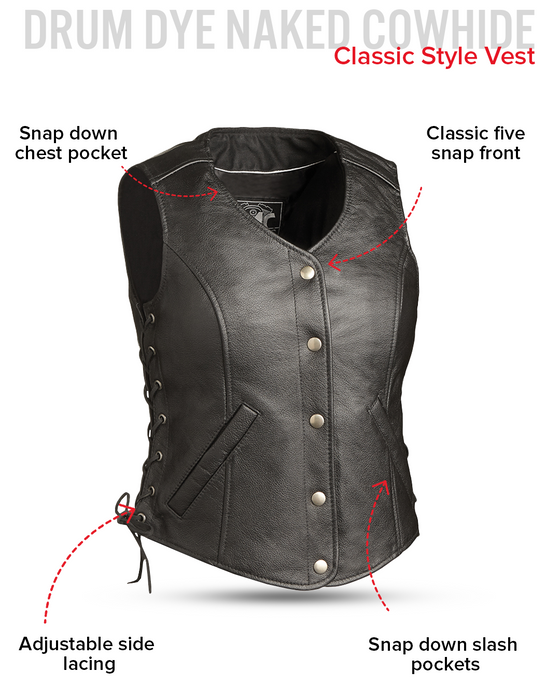 Honey Badger Women's Motorcycle Leather Vest