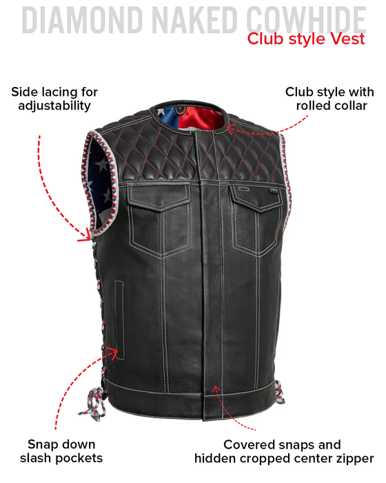 Captain Men's Motorcycle Leather Vest
