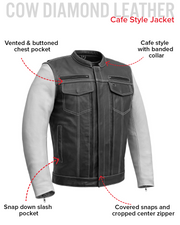 Vincent Men's Cafe Style Leather Jacket