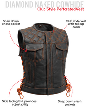 Bonnie Perforated Women's Motorcycle Leather Vest