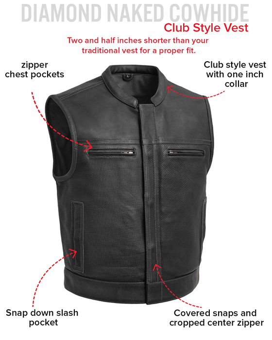 Lowrider Perforated Men's Leather Vest