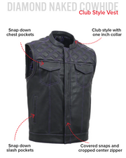 Downside Men's Motorcycle Leather Vest
