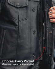 Downside Men's Motorcycle Leather Vest