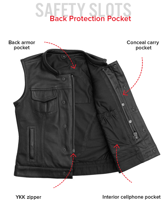Jessica Perforated Women's Motorcycle Leather Vest