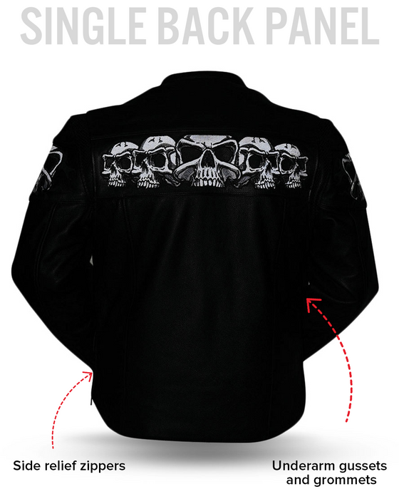 Savage Skulls Men's Motorcycle Leather Jacket