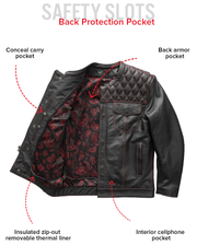 Cinder Men's Cafe Style Leather Jacket