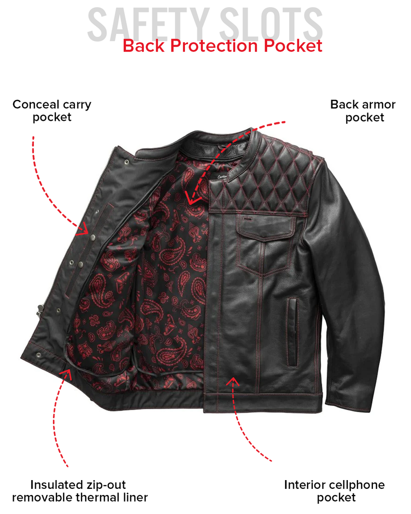 Cinder Men's Cafe Style Leather Jacket