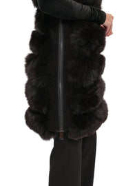 Genuine Polar Fox Fur Vest – 90 cm Longline
