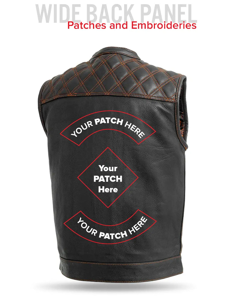 Downside Men's Motorcycle Leather Vest