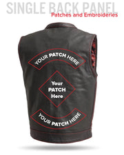 The Cut Men's Motorcycle Leather Vest, Multiple Color Options