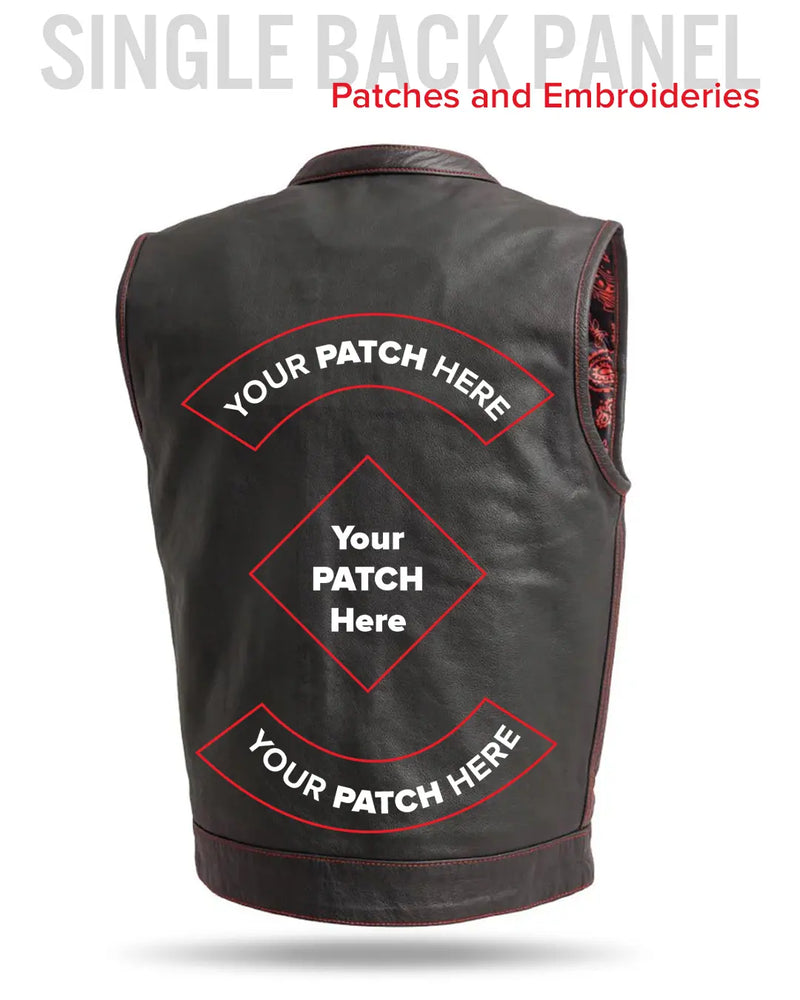 The Cut Men's Motorcycle Leather Vest, Multiple Color Options