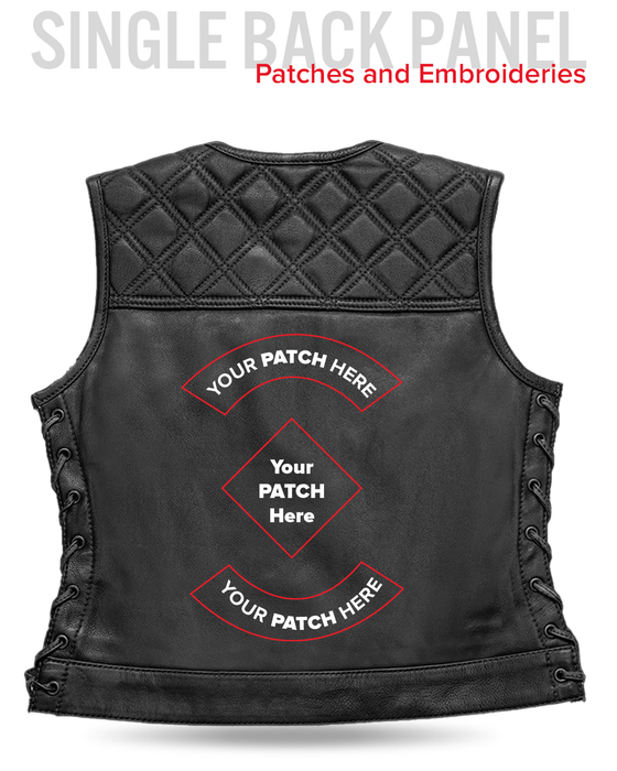 Bonnie - Women's Motorcycle Leather Vest - Diamond Quilt