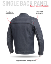 Rowdy Men's Thunder Denim Motorcycle Jacket