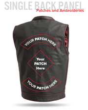 The Cut Men's Motorcycle Leather Vest, Multiple Color Options