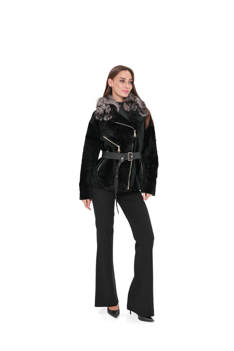 Genuine Silver Fox Trim Coat