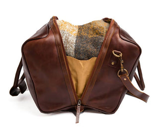 Samantha Big Mouth Leather Duffle Brown