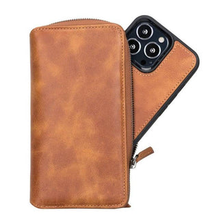 Nicholas Detachable Leather Zipper Wallet Case For Apple IPhone 13 Series