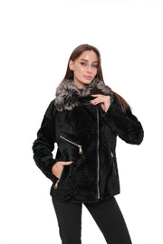 Genuine Silver Fox Trim Coat