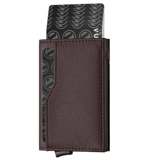 RFID Blocking Leather Credit Card Case 💳🖤 Double ID Window Wallet