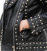 Afaaf Women’s Black Lambskin Leather Jacket Studded Biker Style
