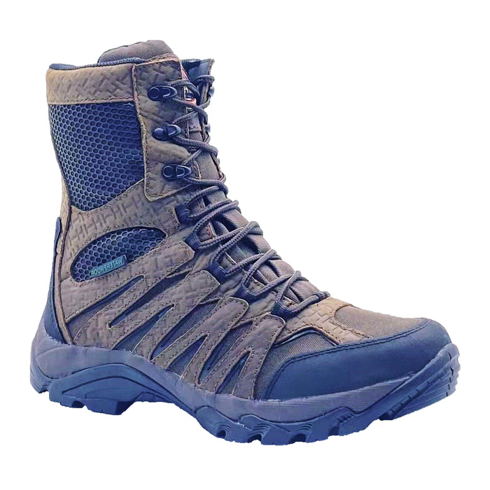 Men's 8" Waterproof Side Zipper Hunting Boot — Brown