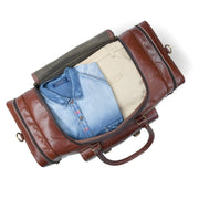Vintage Brown Buffalo Leather Weekender Duffle