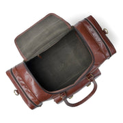 Vintage Brown Buffalo Leather Weekender Duffle