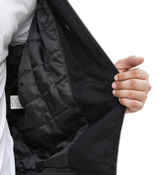 Burak Men’s Twill Safety Padded Motorcycle Bomber Jacket