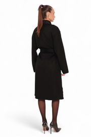 Noir Genuine Karakul Fur Wool Overcoat